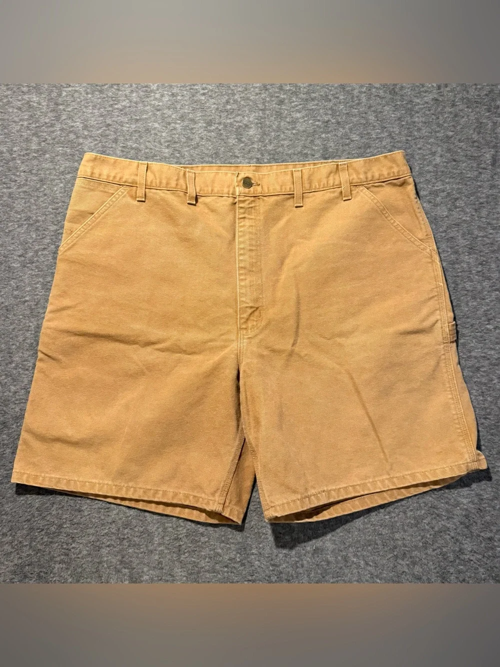 Carhartt Vtg Canvas Duck Carpenter Shorts Mens 44 (fit 42) brown USA Made B25BRN